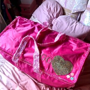 Pink Bedazzled Duffel